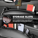 2PCS Car Seat Gap Filler Organizer with Car Glasses Holder,Multi-Function Cars Gap Seat Filler with Hooks,Storage Slots,Universal in Between Cars Seats Catcher for Gaps Filling