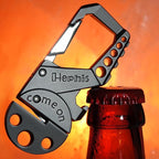 Hephis Skull Heavy Duty Key Chain,Car Emergency Escape Tool, Seat belt Cutter,Bottle Opener,Carabiner Car Key Chains
