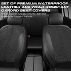 CAR PASS Leather Oxford Car Seat Covers Full Set, All-Weather Non-Slip Durable, Universal Fit for SUVs Sedans Trucks Vans Aut