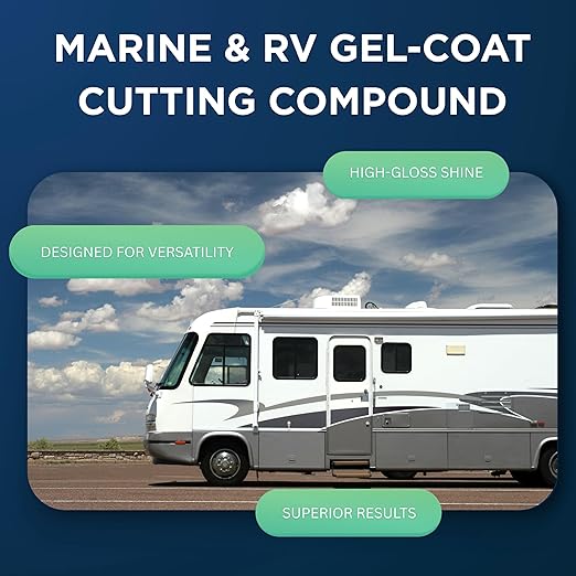 3D Marine & RV Finishing Polish – Removes P2000 Grit Scratches, Oxidation & Swirls, High-Gloss Gel Coat Shine, No Fillers, Low-Dust Formula, 32oz