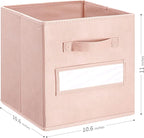 artsdi 11 Inch Storage Cube,Storage bin,cube storage (Set of 10) Foldable Fabric Cube Storage Bins with 10 Labels Window Card