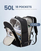 LOVEVOOK Travel Backpack for Women & Men 50L,Airline Approved Carry On Backpack Travel Essentials,TSA Carry on Luggage,Waterp