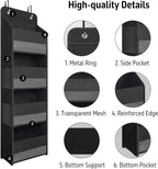 TYMENSH Over The Door Hanging Organizer with 4 Large Pockets – Closet, Bathroom, Nursery, Bedroom, Dorm Storage for Toys, Cos