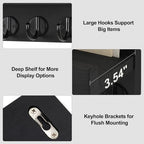 Lwenki Key Holder for Wall, Decorative Key and Mail Holder with Shelf Has Large Hooks for Bags, Coats, Umbrella – Paulownia W