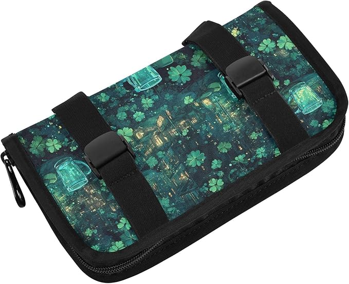 Car Tissue Holder Car Visor Organizer Tissue Box Holder for Car Sun Visor Organizer with Car Vehicle Accessories Essentials Interior for Women Men Teal Glowingmugs Clovers Lights St.Patrick
