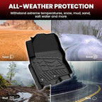 LASFIT Floor Mats for Nissan Frontier 2009-2021 Crew Cab (Not Fit King Cab), All Weather TPE Custom Fit Easy Clean Durable No-Curling Floor Liners for Frontier 1st & 2nd Row Car Mats, Black