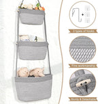 Hanging Storage Baskets, Over the Door Basket, Cotton Wall Baskets Storage, Hanging Door Basket with 4 Hooks