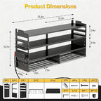 Heavy Duty Power Tool Organizer Wall Mount with Charging Station, 4 Layer Tool Storage Rack with 8 Drill Holder & Power Strip