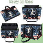 Reusable Grocery Bags Heavy Duty Shopping Bags Foldable Large Tote Bags with Long Handles & Hard Bottom