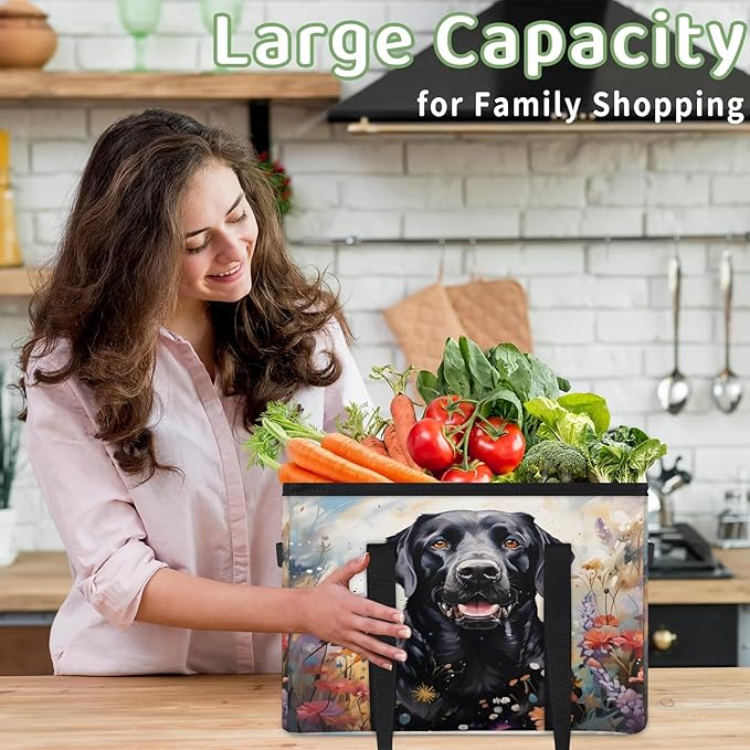 Reusable Grocery Bag Foldable Shopping Tote Bag with Handles Reusable Shopping Bags Large Kitchen Grocery Bags
