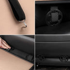 Sanwom Universal Front Leather Car Seat Covers Black 2 Pcs Luxury Seat Covers, Anti-Slip Waterproof Auto Driver Cushions Fit 