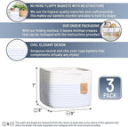 NaturalCozy Storage Cubes 9”x9”x7”Cotton Rope Woven Baskets for Organizing 3-Pack | 9 Inch Cube Storage Bin | Small Basket fo