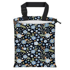 Car Trash Bag Large Hanging Can for Back of Seat, Cute Waterproof Car Garbage Bag for Vehicle, Travelling, Outdoor Cute Blue Floral
