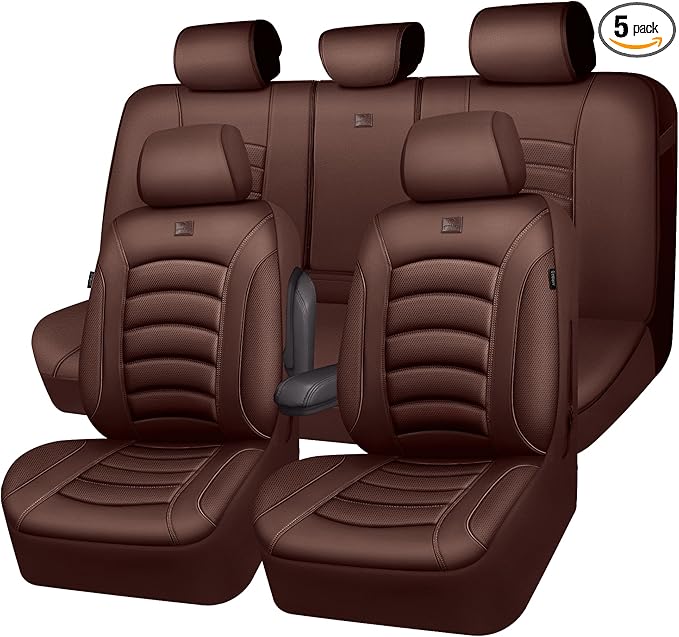 CAR PASS 3D Foam PU Leather Car Seat Covers, Universal Seat Covers Full Sets for Trucks SUV Sedan Automotive Seat Covers Armr