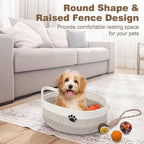 Optish Dog Toy Easter Basket, Toy Box and Bin for Dog Cat Storage, 13.5" X 11" X 5" Small Woven Rope Basket for Baby Storage,