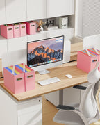 Oterri File Organizer Box, Portable Collapsible Cardboard File Folder Organizer with Handle for Letter Size Hanging Files, Do