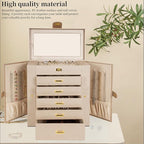 AKOZLIN Huge Jewelry Box Organizer Functional Extra Large Leather Jewelry Storage Case for Women Girls Ring Necklace Earring 