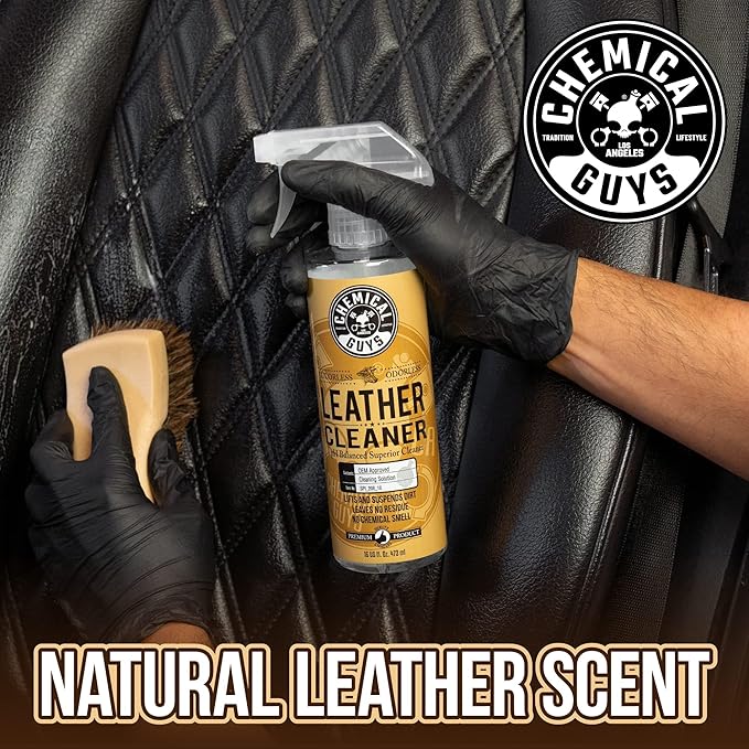 Chemical Guys Leather Cleaner and Conditioner Kit - 2 Bottles (4 oz Each), Car Cleaner and Conditioner, Safely Cleans & Condi