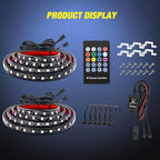 Nilight - TL-31 2PCS 60Inch RGB Truck Bed Light Strip Kit 180 LED RF Remote Control with On Off Switch Blade Fuse 2Way Splitter Extension Cable for Cargo Pickup Truck SUV RV Boat, 2 Years Warranty