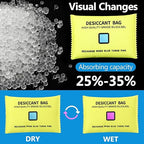 10 Packs 200g Rechargeable Silica Gel Desiccant Moisture Absorbing Bag for Storage Bin Indicating Silica Gel Desiccant