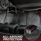 YITAMOTOR Floor Mats Compatible with Toyota 4Runner 2013-2024 & 2014-2023 Lexus GX460, Custom Fit Floor Liners 1st & 2nd Row All Weather Rubber Automotive Mats, Black