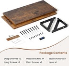 Axeman Floating Shelves for Wall, 16''W x 8''D Wood Floating Shelves Set of 2, 8 Inch Deep Rustic Wall Shelves for Bookshelf 