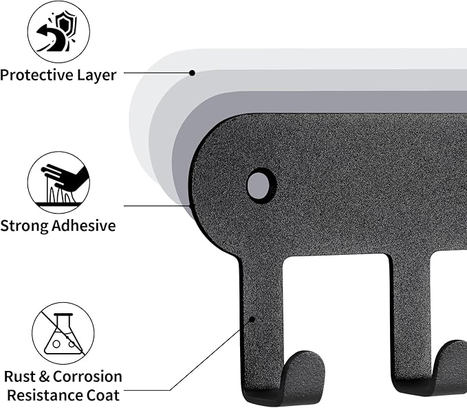 2 Pack Key Holder Wall Mount, Key Holder for Wall,Key Wall Holder, Key Hooks Hanging Keys, Key Hanger Wall Mount with 8 Hooks