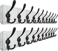 Dseap Coat Rack Wall - Heavy-Duty 38-1/4" Long, with Reinforced 10 Custom Tri-Hooks, Solid Wood Wall Hanger for Coats Hat Jac