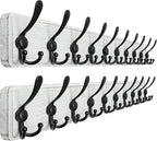 Dseap Coat Rack Wall - Heavy-Duty 38-1/4" Long, with Reinforced 10 Custom Tri-Hooks, Solid Wood Wall Hanger for Coats Hat Jac