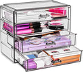 Sorbus Makeup Organizer - 4 Drawer Acrylic Make Up Organizers and Storage for Cosmetics, Jewelry, Beauty Supplies, Clear Make