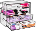 Sorbus Makeup Organizer - 4 Drawer Acrylic Make Up Organizers and Storage for Cosmetics, Jewelry, Beauty Supplies, Clear Make