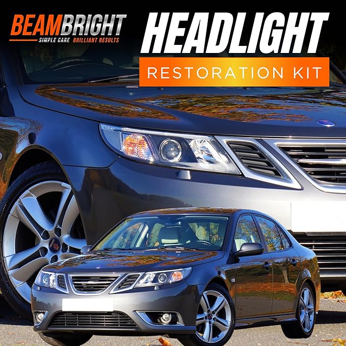 BEAM BRIGHT Ceramic Headlight Restoration Kit – Car Headlights Cleaner & Restorer for Cloudy, Yellowed Headlights - with UV P