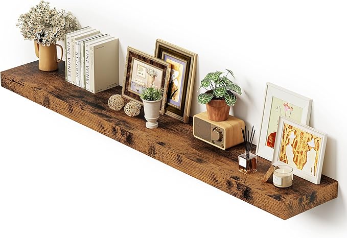 Vivelove 55 inches Long Floating Shelves for Wall, Extra Deeper & Thicker Storage Shelf for Living Room, Kitchen, Farmhouse,W
