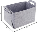 Minoisome Storage Basket Felt Storage Bin Collapsible& Convenient Box Organizer with Carry Handles for Office Bedroom Closet 