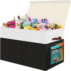 Large Toy Storage Box with Lid Upgraded Toy Storage Chest Organizer with Divider Foldable Toy Bin for Kids Boys Girls Playroo