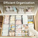 Vtopmart 18 Pack Baby Clothes Organizer, Dresser Drawer Organizer for Baby Clothing, Foldable Fabric Closet Drawer Storage Bi