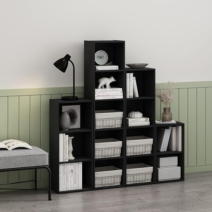 Furinno PASIR Book Shelf, 2-Tier Modern Bookshelf, Open Shelves Bookcase 9 x 12 x 21, Easy Assembly, for Living Room, Bedroom