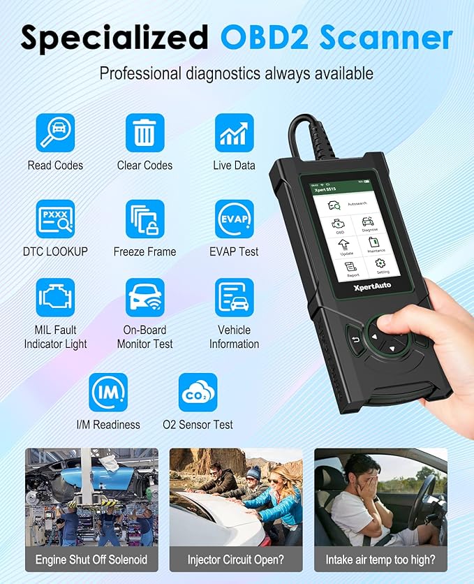 OBD2 Scanner S515 ABS SRS ECM TCM,Car Code Reader, Diagnostic Scan Tool with Reset for ABS/SRS/Oil/EPB/SAS/ETS/Battery/DPF/,