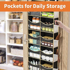 Aokeyee 5 Tiers Over the Door Storage Organizer, Behind Door Storage for Baby Nursery, 80lb Capacity Door Hanging Organizer w