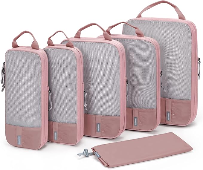BAGSMART 6 Set /4 Set/2 Set Compression Packing Cubes for Travel, Lightweight Luggage Organizer Bags, Durable Space Saver Bag