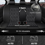CAROMOP Faux Leather Car Seat Covers Full Set,Luxury and Comfortable Covers for Cars,Split Bench Compatible Car Interior Cove