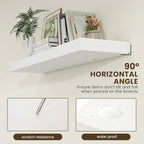 48 Inch White Floating Shelf | 12 Inch Deep Floating Shelves Set of 1 | 48" D x 12" D Rustic Wood Shelves for Wall | Deep Whi