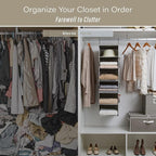 StorageWorks 6-Shelf Closet Organizers, Two 3-Shelf Separable Hanging Shelves for Closet, 12" D x 12" W x 48 ¼"H， Canvas, Gra