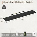 Vivelove 55 Inches Floating Shelves Wall Mounted, 10" Deep Wall Shelves for Bedroom, Bathroom, Living Room, Kitchen, Office, 