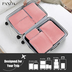 PANDA JOYS 4 Set Compression Packing Cubes Travel - Travel Accessories Expandable Packing Organizers for Carry On - Essential