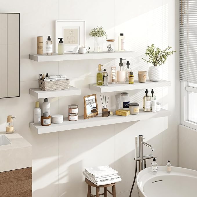 36 Inch Floating Shelves, 36"x9.25"x1.5" Inch Deep Floating Shelves for Wall, Wooden Shelves for Bathroom, Bedroom, Living Ro