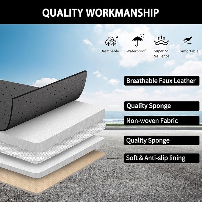 Front Car Seat Covers,Waterproof Leather Car Seat Covers,Comfortable Automotive Seat Protecor Covers,Luxury Breathable Seat C