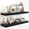 Fun Memories 40 Inch Floating Shelves in Black, 9.3 Inch Deep Floating Shelf for Bathroom Living Room Kitchen, Rusitc Wall Mo