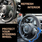 PINCTROT Large Size Comfy Grip Steering Wheel Cover, Anti-Slip Design, 15.5-15.75 Inch(Silicone Blue)