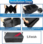 YOSRTER Car Trunk Organizer for Dodge Charger Durango Challenger Ram Collapsible Storage Box with Handle Foldable Lid Non